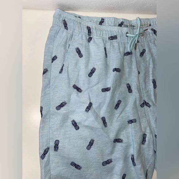 Tenth + Ocean Shorts Mens Size 2XL Blue ￼ Washable Linen Pull On New - Picture 3 of 11